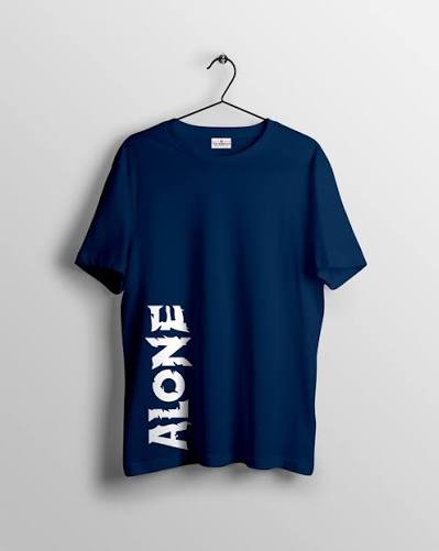 Alone Printed Tshirt in Navy